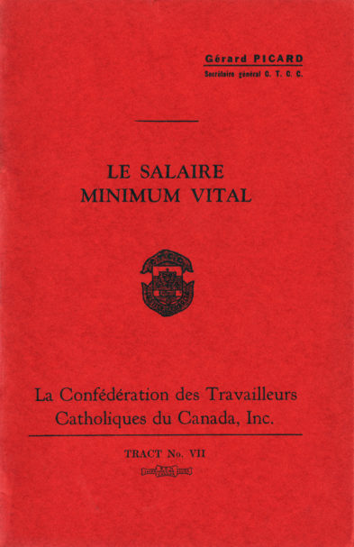Couverture du tract no. VII, Le salaire minimum vital (1944)